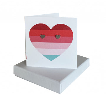 Love Heart red - heart earrings Coral and Mint